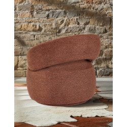 FAUTEUIL LOUNGE ROND EN TISSU PIVOTANT LIONEL