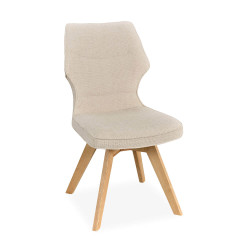 CHAISE PIEDS BOIS ET TISSU PIVOTANTE JULIA