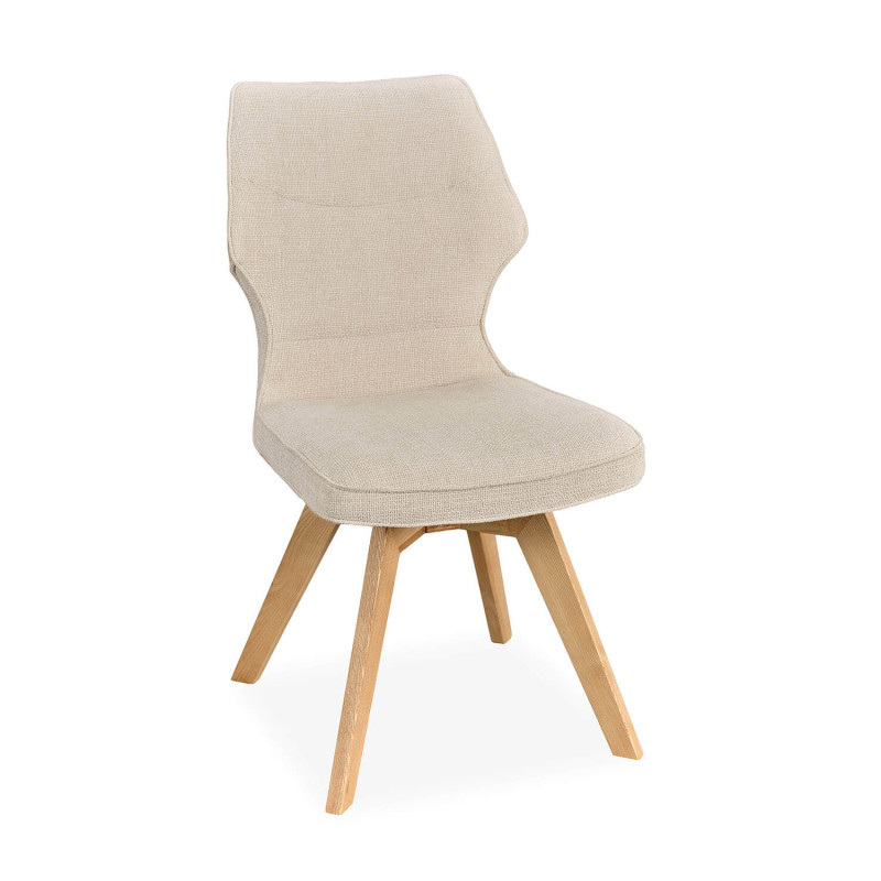 CHAISE PIEDS BOIS ET TISSU PIVOTANTE JULIA