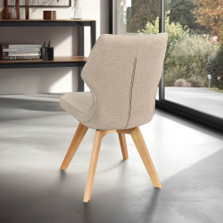 CHAISE PIEDS BOIS ET TISSU PIVOTANTE JULIA