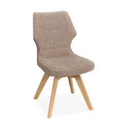 CHAISE PIEDS BOIS ET TISSU PIVOTANTE JULIA