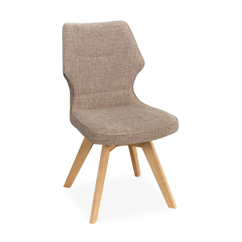 CHAISE PIEDS BOIS ET TISSU PIVOTANTE JULIA