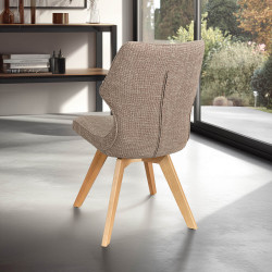 CHAISE PIEDS BOIS ET TISSU PIVOTANTE JULIA