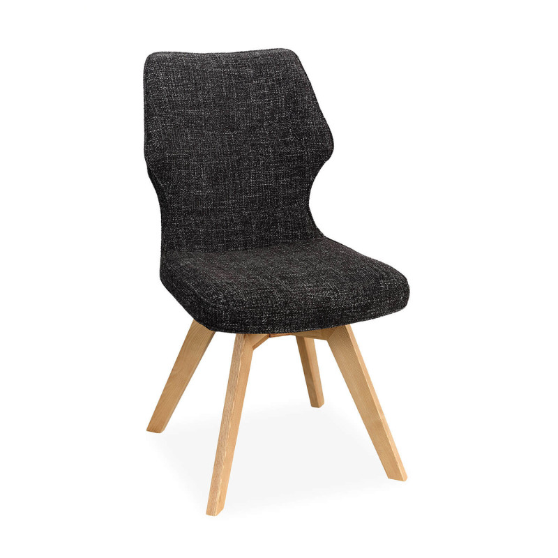 CHAISE PIEDS BOIS ET TISSU PIVOTANTE JULIA