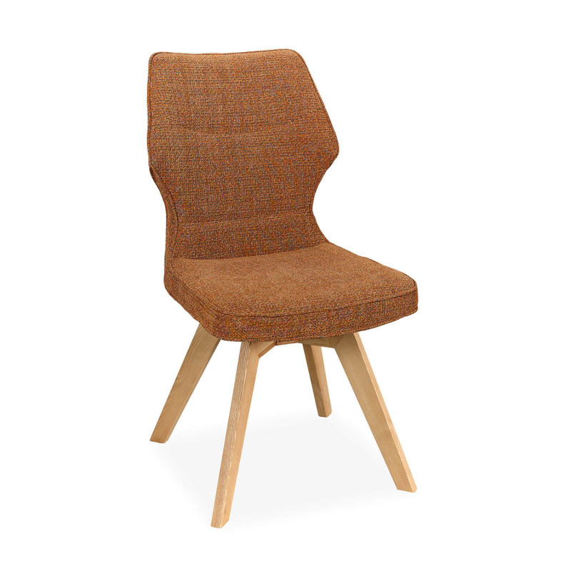 CHAISE PIEDS BOIS ET TISSU PIVOTANTE JULIA