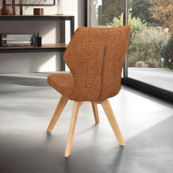 CHAISE PIEDS BOIS ET TISSU PIVOTANTE JULIA