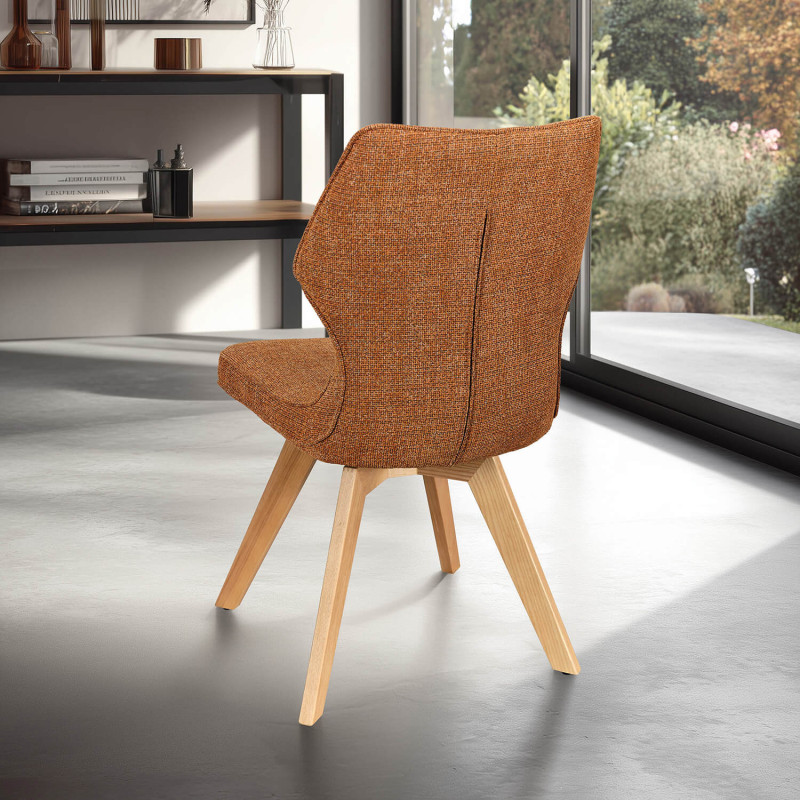 CHAISE PIEDS BOIS ET TISSU PIVOTANTE JULIA