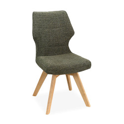 CHAISE PIEDS BOIS ET TISSU PIVOTANTE JULIA