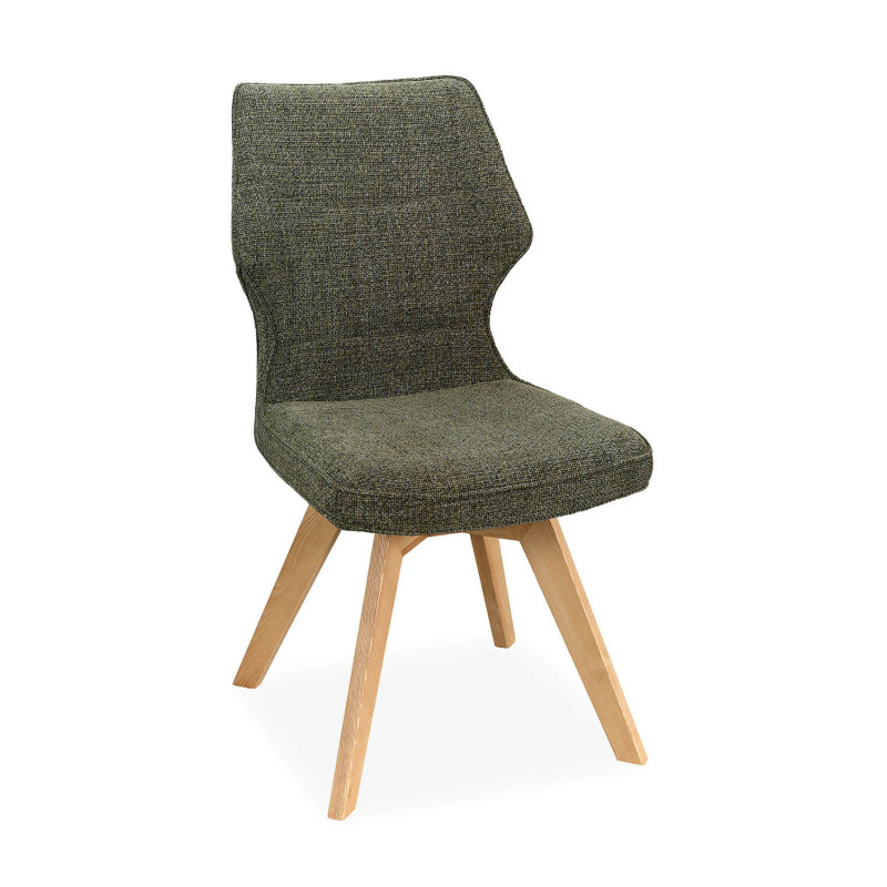 CHAISE PIEDS BOIS ET TISSU PIVOTANTE JULIA