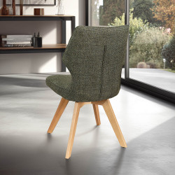 CHAISE PIEDS BOIS ET TISSU PIVOTANTE JULIA