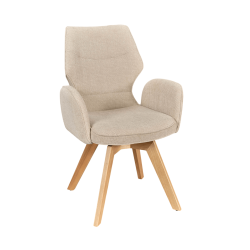 FAUTEUIL PIEDS BOIS ET TISSU PIVOTANT JULIA