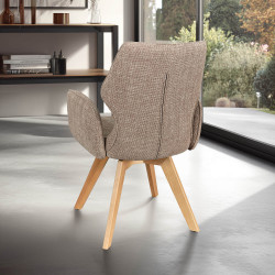 FAUTEUIL PIEDS BOIS ET TISSU PIVOTANT JULIA