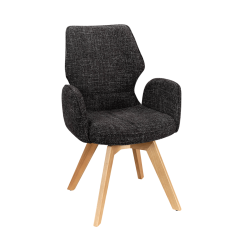 FAUTEUIL PIEDS BOIS ET TISSU PIVOTANT JULIA
