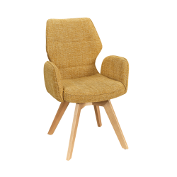 FAUTEUIL PIEDS BOIS ET TISSU PIVOTANT JULIA