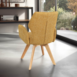 FAUTEUIL PIEDS BOIS ET TISSU PIVOTANT JULIA