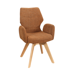 FAUTEUIL PIEDS BOIS ET TISSU PIVOTANT JULIA