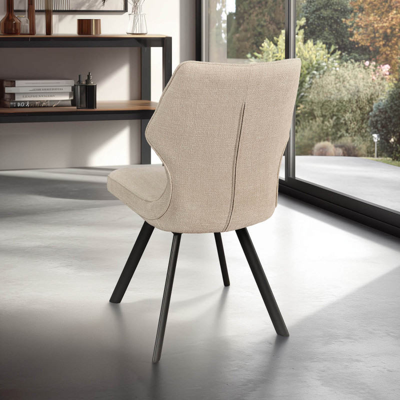 CHAISE PIEDS METAL ET TISSU PIVOTANTE JULIA