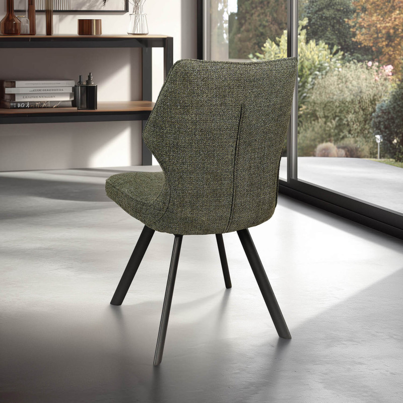 CHAISE PIEDS METAL ET TISSU PIVOTANTE JULIA