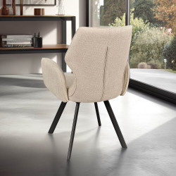 FAUTEUIL PIEDS METAL ET TISSU PIVOTANT JULIA