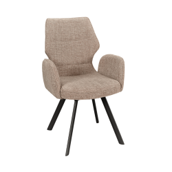 FAUTEUIL PIEDS METAL ET TISSU PIVOTANT JULIA