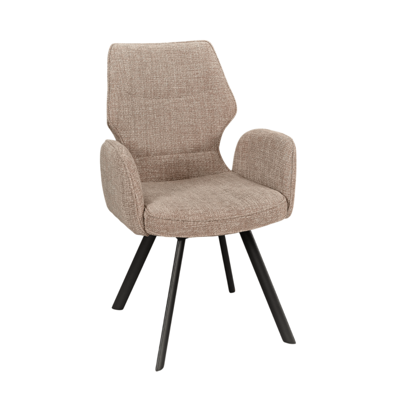 FAUTEUIL PIEDS METAL ET TISSU PIVOTANT JULIA