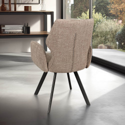 FAUTEUIL PIEDS METAL ET TISSU PIVOTANT JULIA