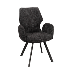 FAUTEUIL PIEDS METAL ET TISSU PIVOTANT JULIA