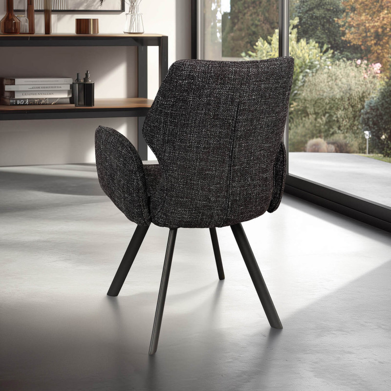 FAUTEUIL PIEDS METAL ET TISSU PIVOTANT JULIA