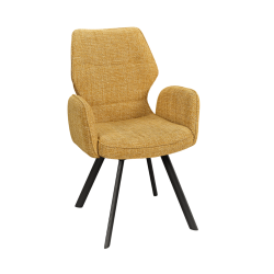 FAUTEUIL PIEDS METAL ET TISSU PIVOTANT JULIA