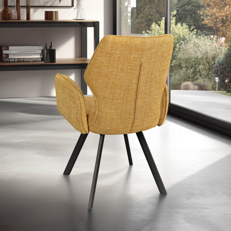 FAUTEUIL PIEDS METAL ET TISSU PIVOTANT JULIA