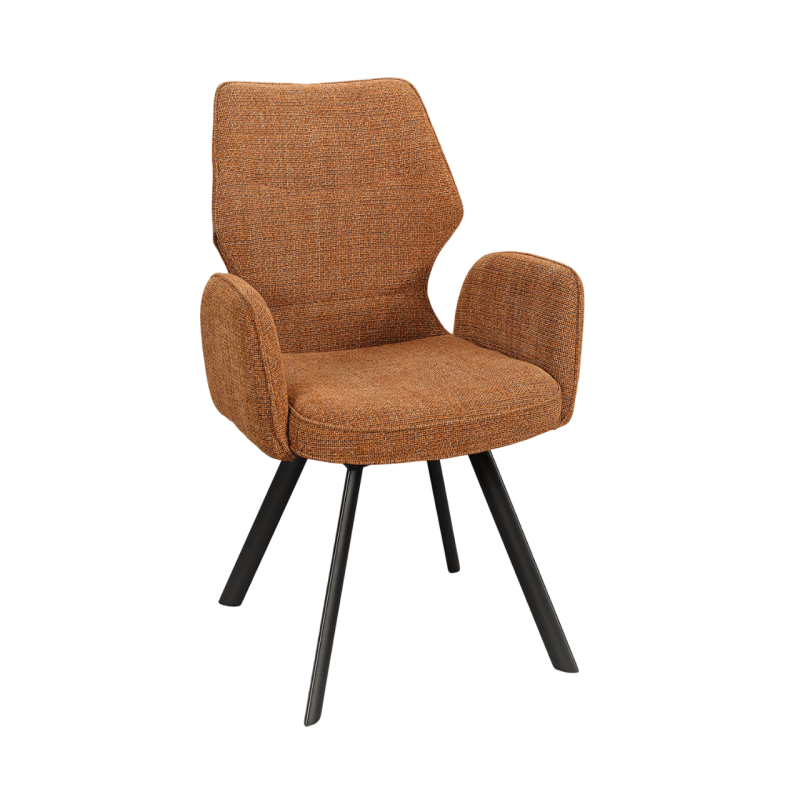 FAUTEUIL PIEDS METAL ET TISSU PIVOTANT JULIA