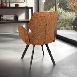 FAUTEUIL PIEDS METAL ET TISSU PIVOTANT JULIA