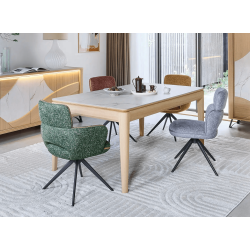 TABLE EN BOIS ET CÉRAMIQUE EXTENSIBLE RIVIERA