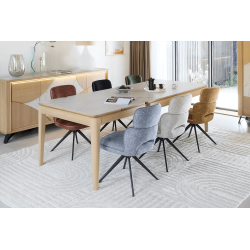 TABLE EN BOIS ET CÉRAMIQUE EXTENSIBLE RIVIERA