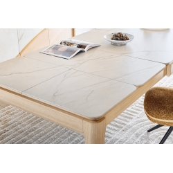 TABLE EN BOIS ET CÉRAMIQUE EXTENSIBLE RIVIERA