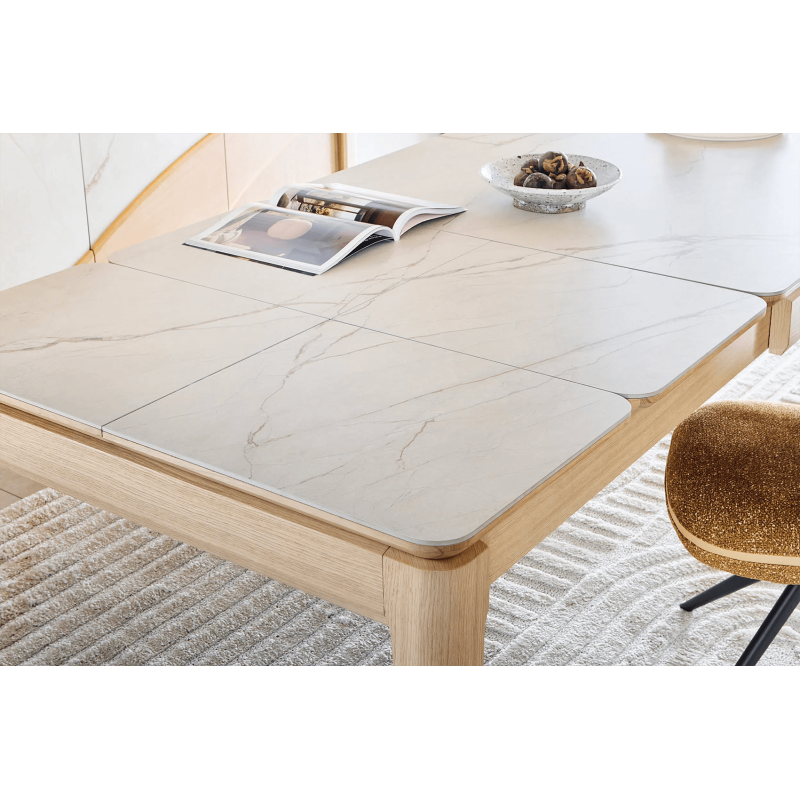 TABLE EN BOIS ET CÉRAMIQUE EXTENSIBLE RIVIERA