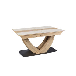 TABLE SUPER EXTENSIBLE EN CÉRAMIQUE ET BOIS MINÉRALE