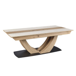 TABLE SUPER EXTENSIBLE EN CÉRAMIQUE ET BOIS MINÉRALE