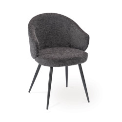 FAUTEUIL EN TISSU BOUCLETTE COZY ANTHRACITE