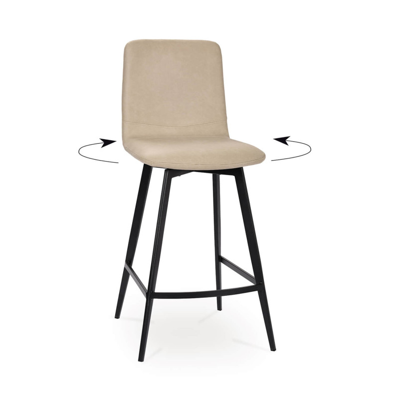 TABOURET SNACK EN SIMILICUIR PIVOTANT YUMI