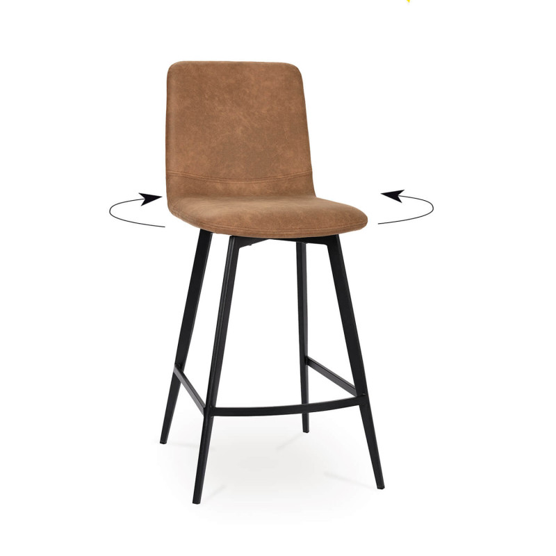 TABOURET SNACK EN SIMILICUIR PIVOTANT YUMI