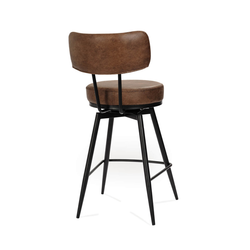 TABOURET ROND SNACK EN SMILICUIR PIVOTANT RONDA