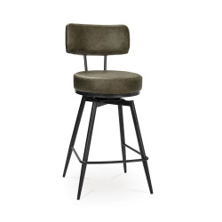 TABOURET ROND SNACK EN SMILICUIR PIVOTANT RONDA