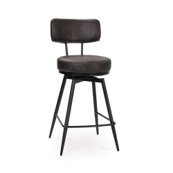 TABOURET ROND SNACK EN SMILICUIR PIVOTANT RONDA