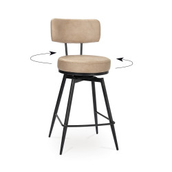 TABOURET ROND SNACK EN SMILICUIR PIVOTANT RONDA
