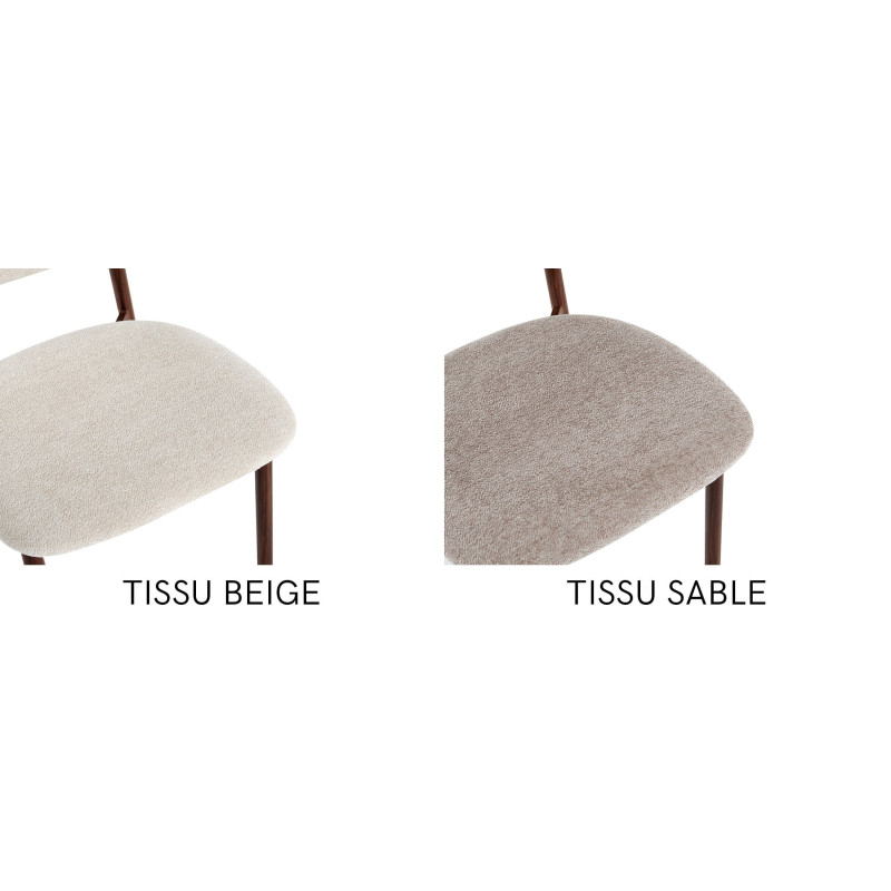 CHAISE SCANDINAVE TISSU ET BOIS COCO