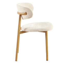 CHAISE SCANDINAVE TISSU ET BOIS COCO noyer et taupe