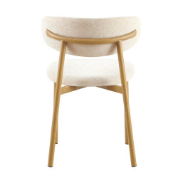 CHAISE SCANDINAVE TISSU ET BOIS COCO noyer et taupe