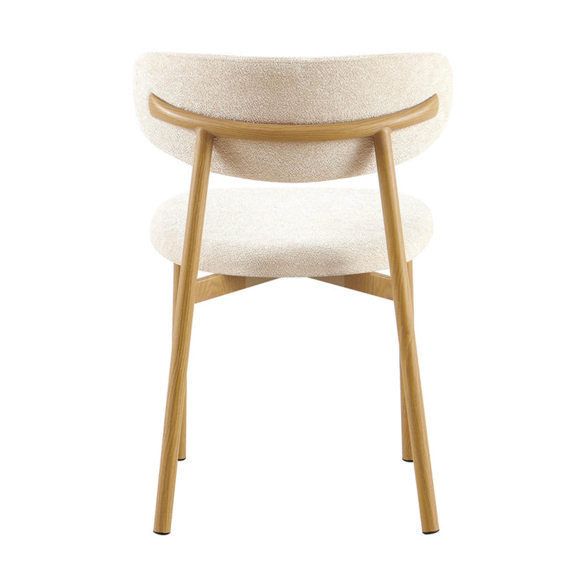 CHAISE SCANDINAVE TISSU ET BOIS COCO noyer et taupe