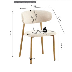 Chaise Scandinave Tissu et Bois COCO - Le Chaisier